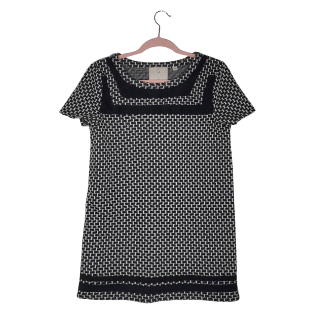 Anthropologie S Black White Womens Tunic